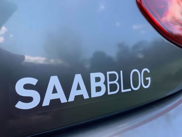 SaabBlog Aufkleber, weiß
