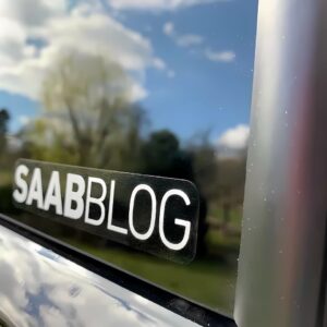 SaabBlog Aufkleber, weiß